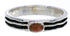 Silver Apple Coral Southwest Stackable Ring Size 5 UX34612